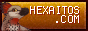 Button with a cute raptor and the text Hexaitos.com